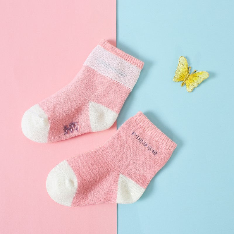100% Cotton High Quality Socks for Infants & Toddlers - Pack of 4, Color May Vary