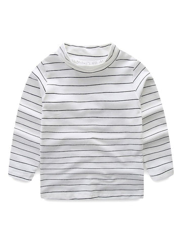 Baby Toddler UNISEX High Collar Striped Print Shirt