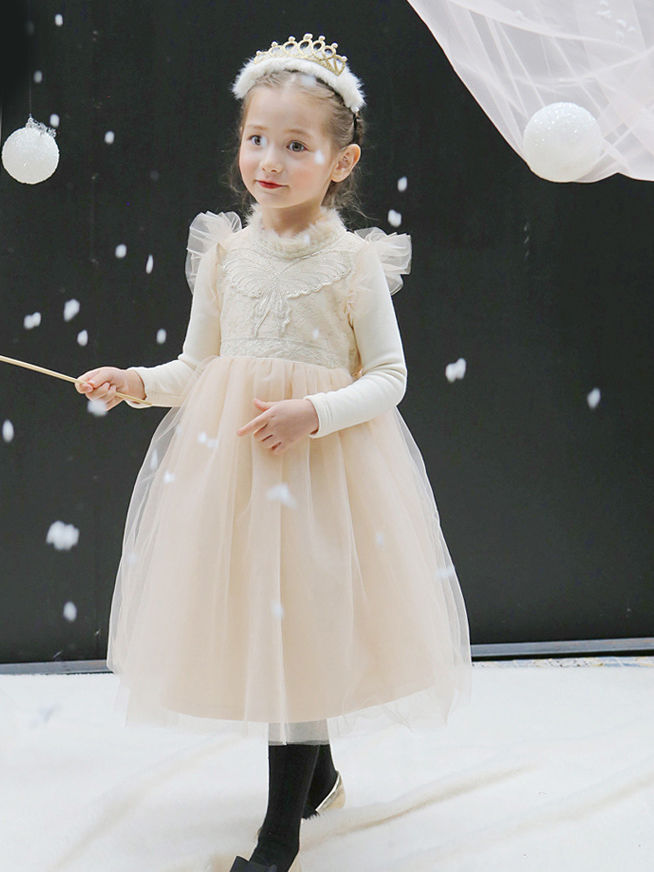 Girls Faux Fur Beaded Crown Headband