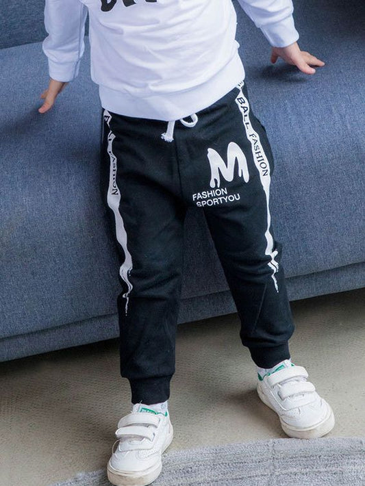 Little Boys Sports Pants with Drawstring