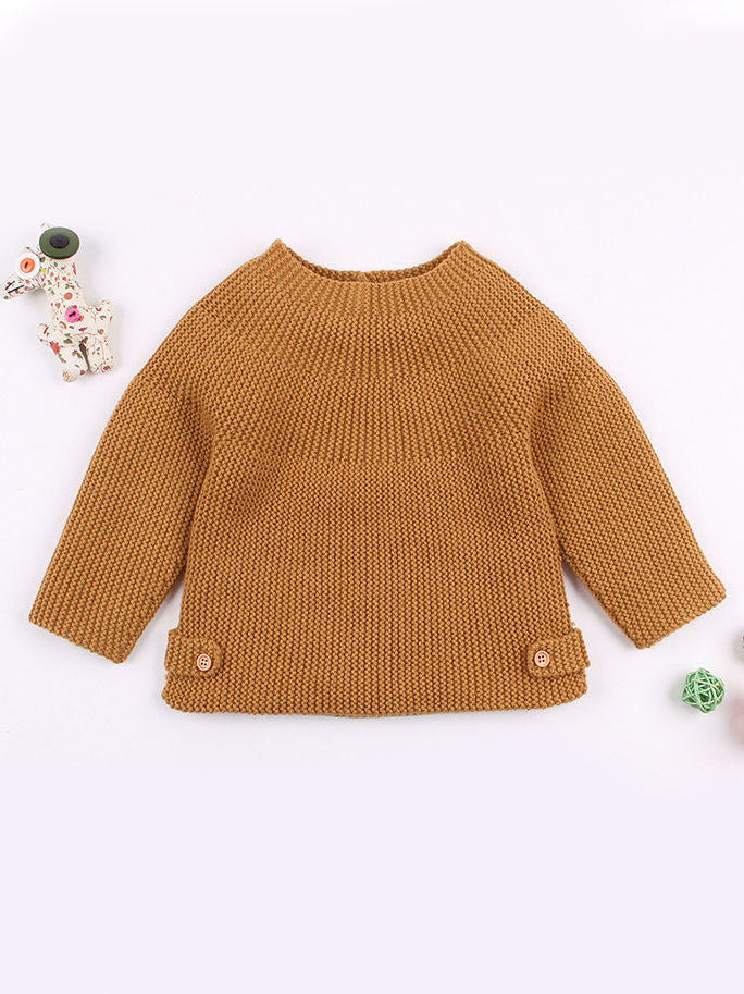 Cute Baby Solid Color Knitted Sweater