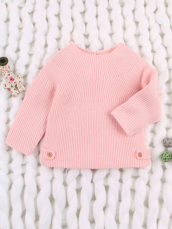 Infant Solid Color Knitted Sweater