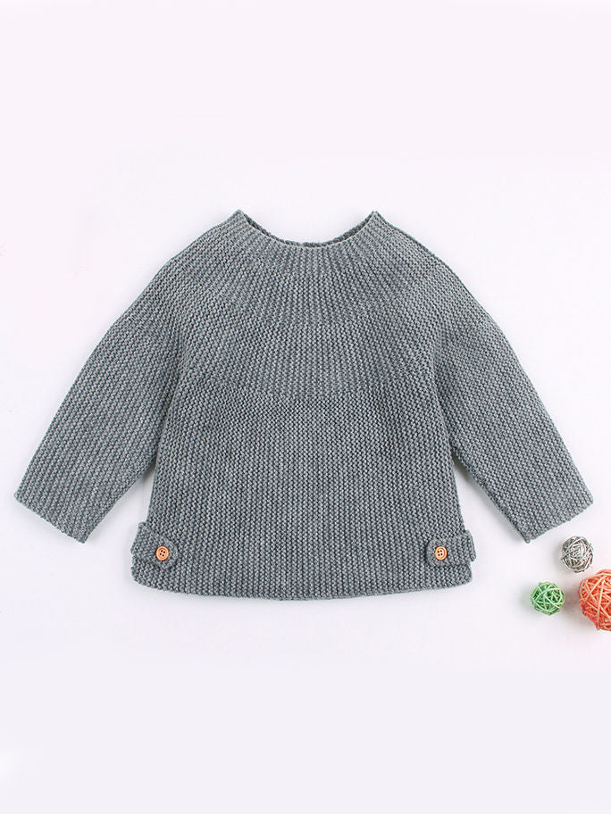 Cute Baby Solid Color Knitted Sweater