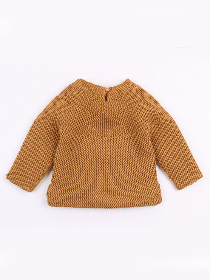 Infant Solid Color Knitted Sweater