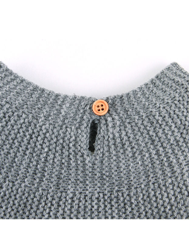 Infant Solid Color Knitted Sweater