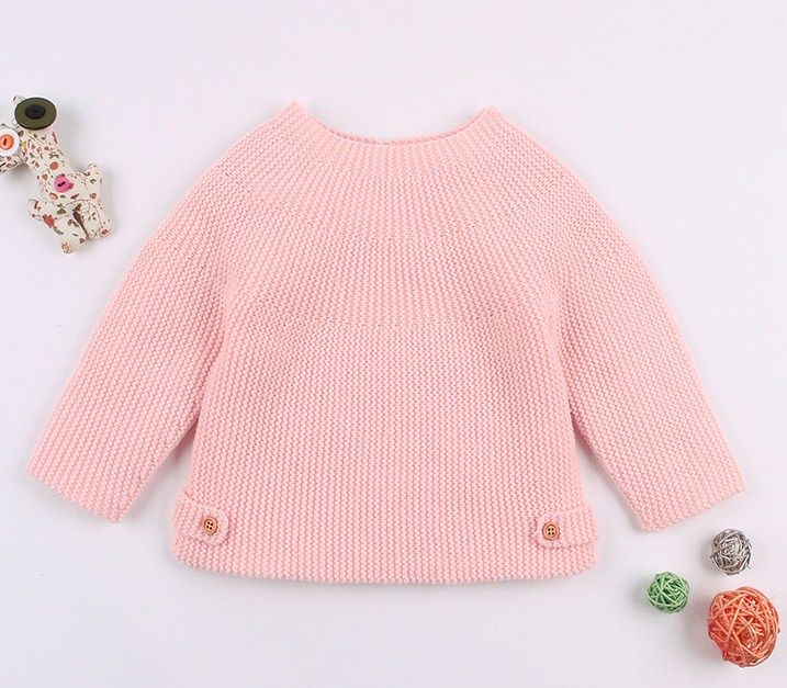 Infant Solid Color Knitted Sweater