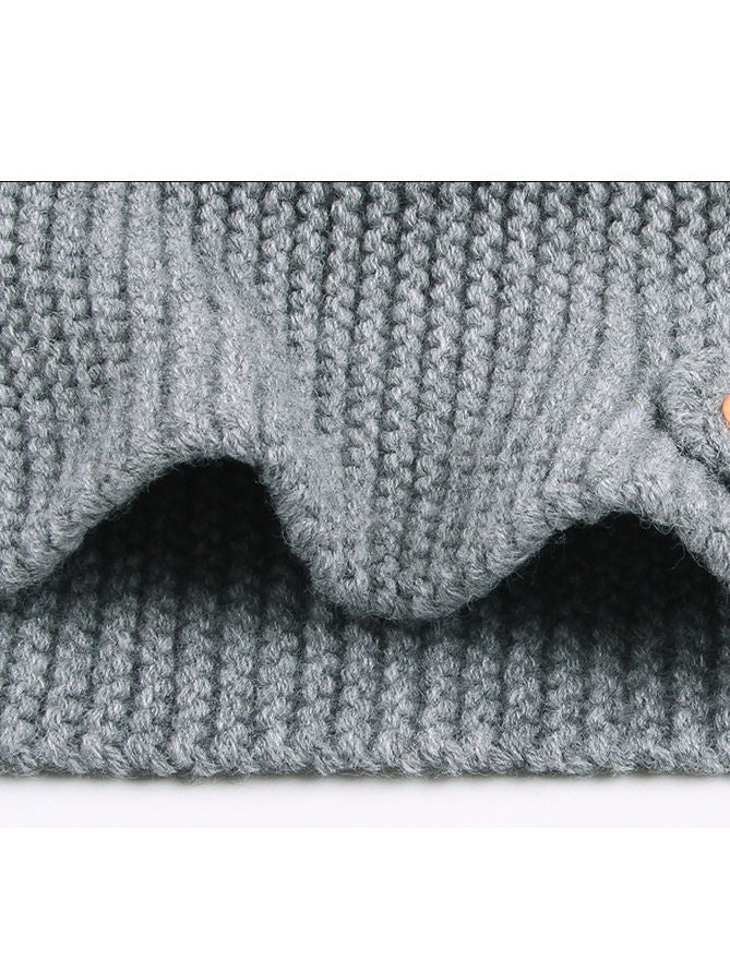 Infant Solid Color Knitted Sweater