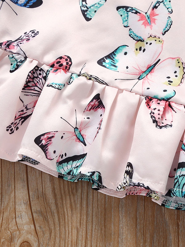 Baby Toddler Girl Butterfly Sleeveless Cute Shift Dress