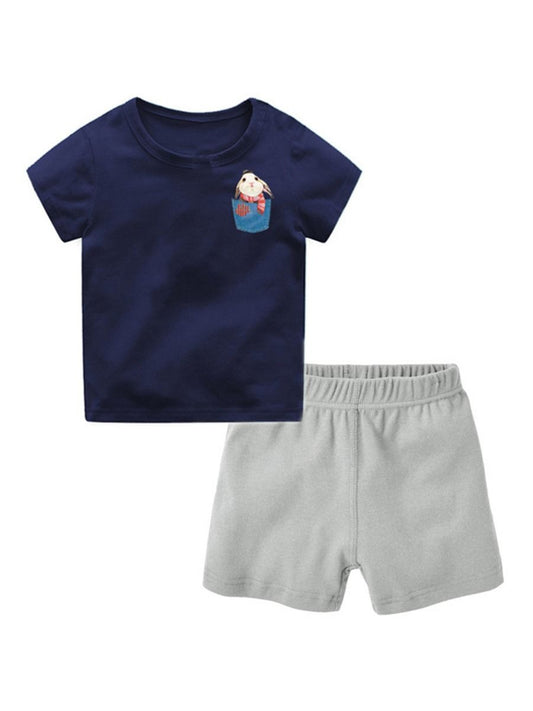 Baby Toddler Kids Cartoon Animal T-shirt Matching Shorts