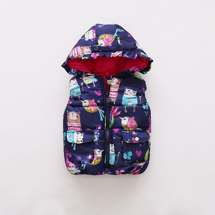 Infant Toddlers Half Sleeve Winter Puffed Windproof Jacket