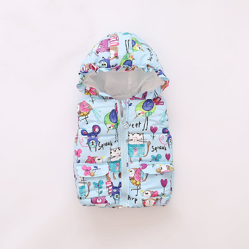Infant Toddlers Half Sleeve Winter Puffed Windproof Jacket