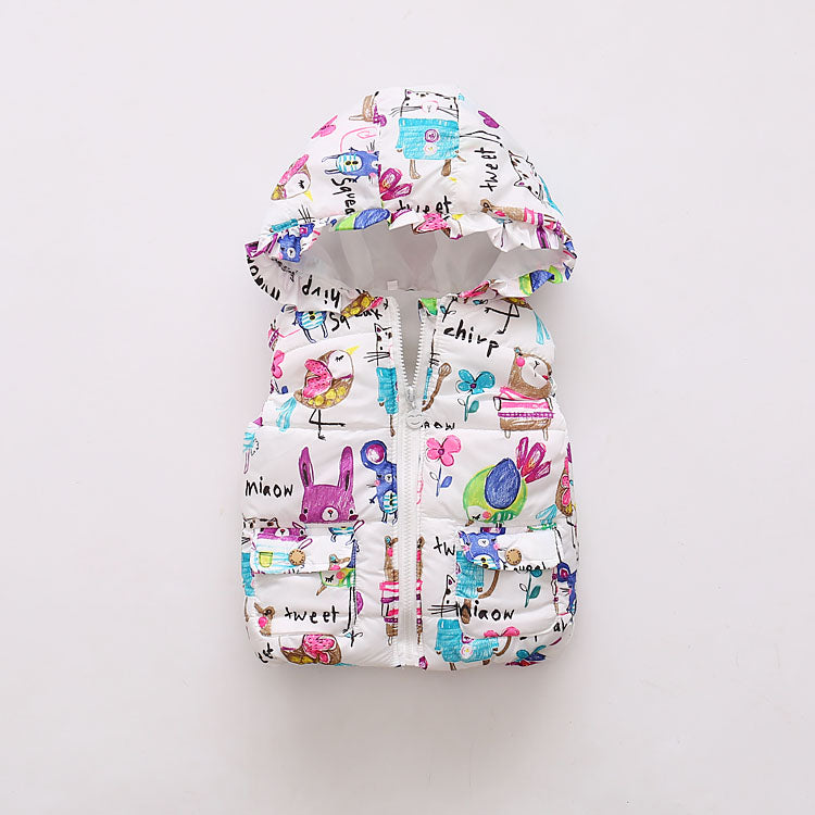 Infant Toddlers Half Sleeve Winter Puffed Windproof Jacket