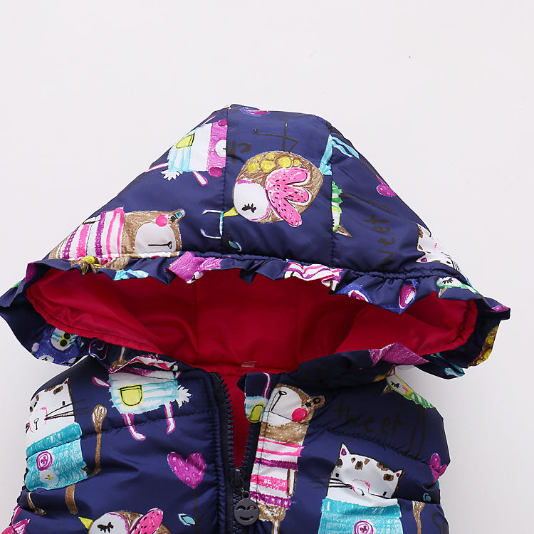 Infant Toddlers Half Sleeve Winter Puffed Windproof Jacket