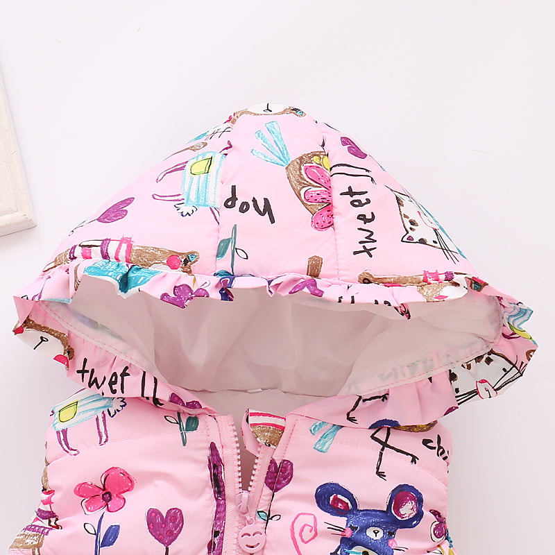 Infant Toddlers Half Sleeve Winter Puffed Windproof Jacket