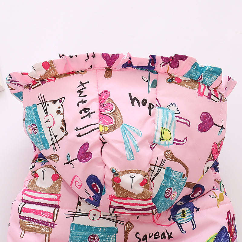 Infant Toddlers Half Sleeve Winter Puffed Windproof Jacket