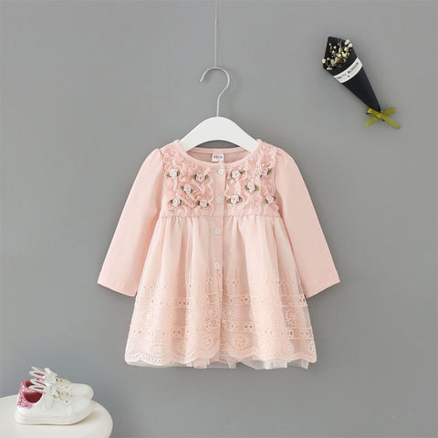 Limited Edition Flower and Lace Girls Chiffon Dress