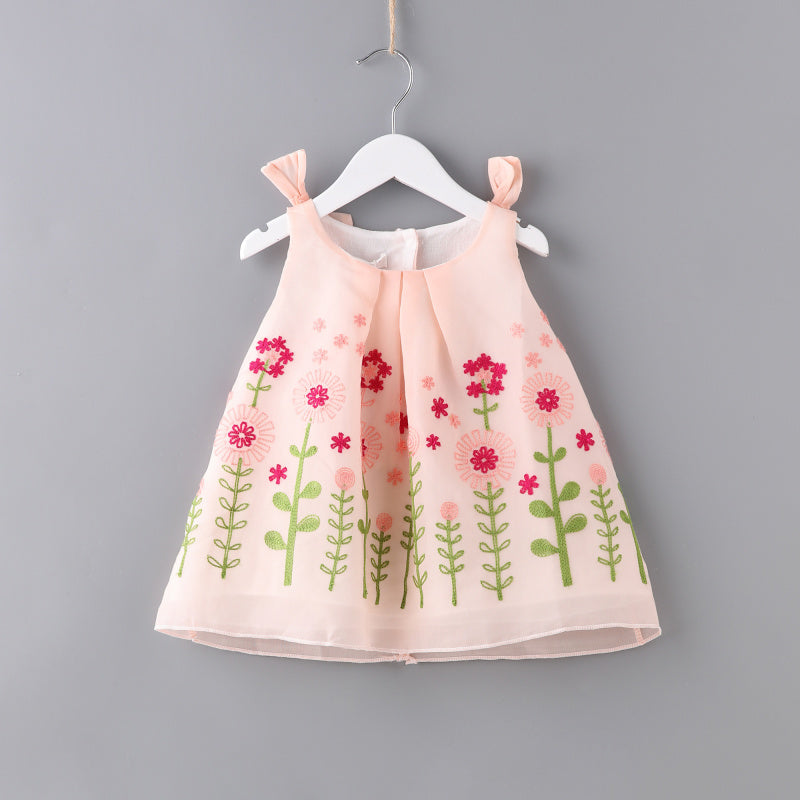 Limited Edition Floral Embroidery Beautiful sleeveless Dress