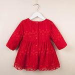 Baby Toddler Girl Limited Edition Lace Long Sleeve Red Dress