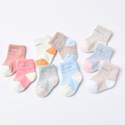 100% Cotton High Quality Socks for Infants & Toddlers - Pack of 4, Color May Vary