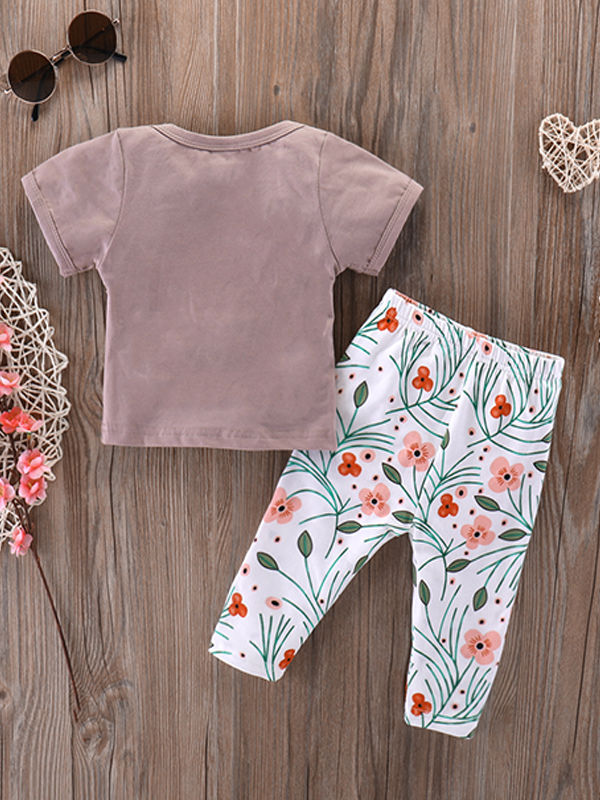 Baby Toddler T Shirt Floral Trousers Set