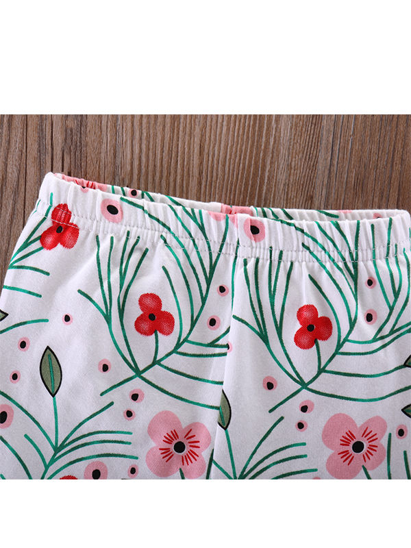Baby Toddler T Shirt Floral Trousers Set