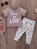 Baby Toddler T Shirt Floral Trousers Set