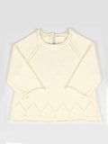 Baby Toddler Girls Solid Color Knitted Cotton Sweater