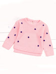 Baby Polka Dots Long Sleeve Knitted Sweater pink