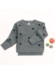 Baby Polka Dots Long Sleeve Knitted Sweater gray