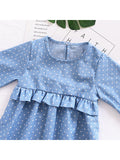 Infant Toddler Dot Dress Ruffled Decorated