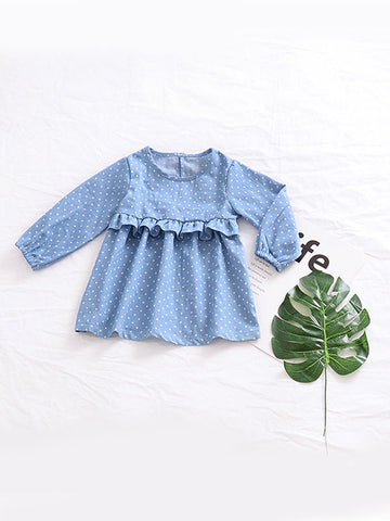 Infant Toddler Dot Dress Ruffled Decorated