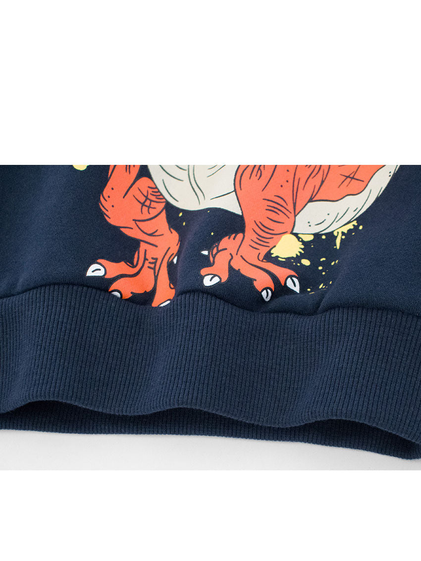 Little Kids Dinosaur Print Fleece Lined Sweatshirt