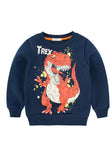 Little Kids Dinosaur Print Fleece Lined Sweatshirt
