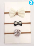 3-piece Cute Multicolor Flower Bow Hair Band Set