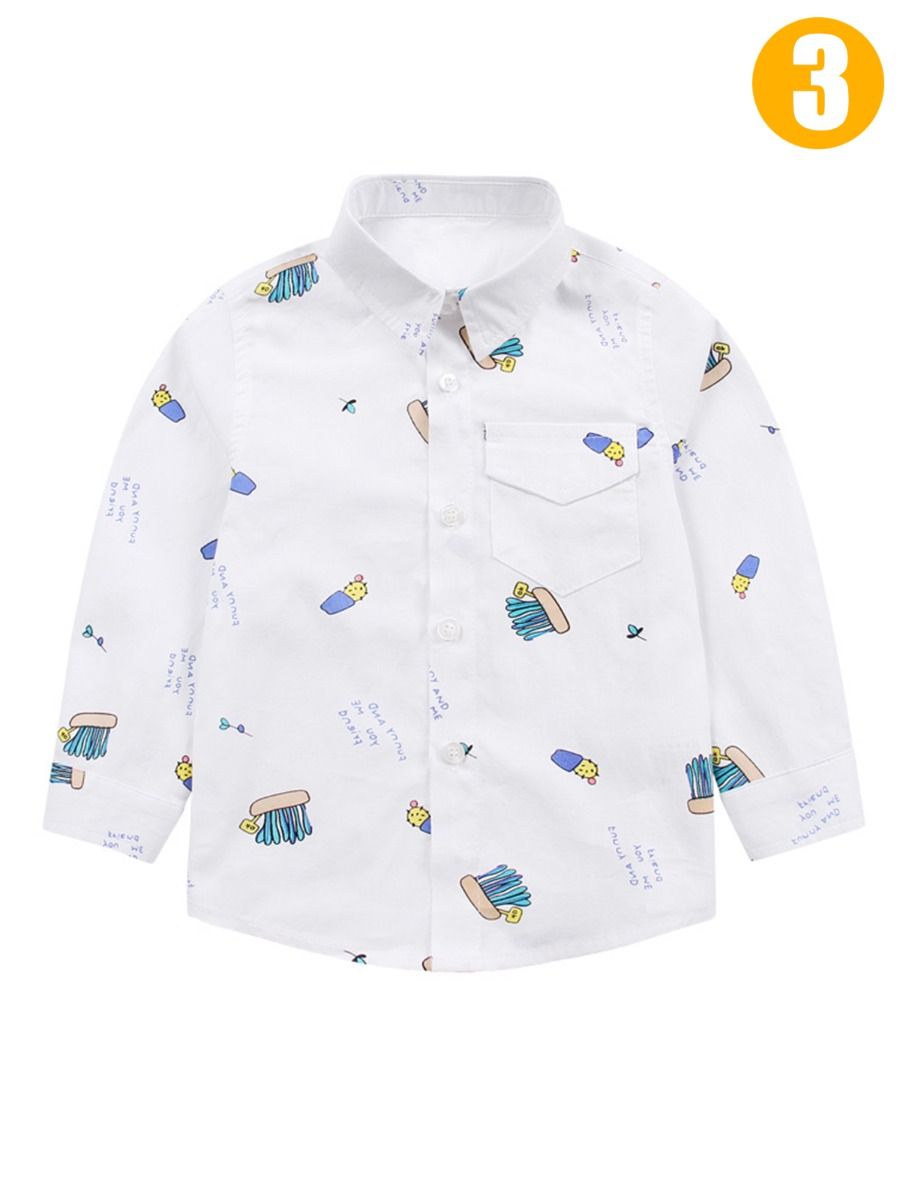 Boys Cotton Shirt with Chest Pocket