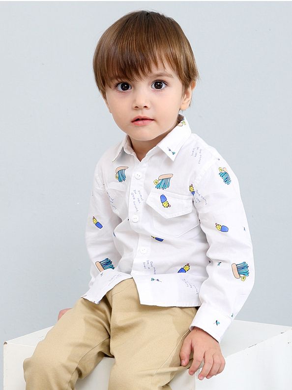 Boys Cotton Shirt with Chest Pocket