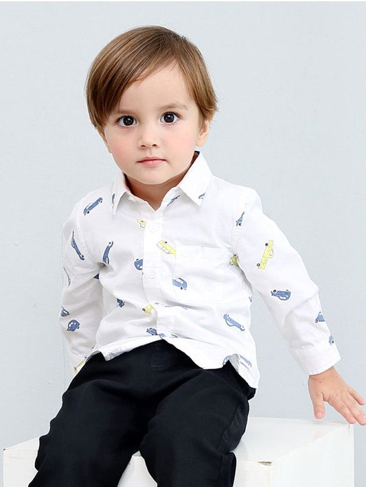 Boys Cotton Shirt with Chest Pocket