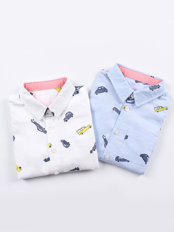 Boys Cotton Shirt with Chest Pocket