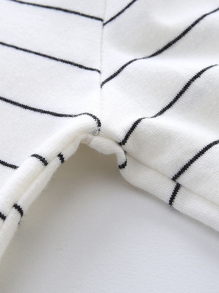 Baby Toddler UNISEX High Collar Striped Print Shirt