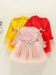 Girls Red Dress with Silver Star