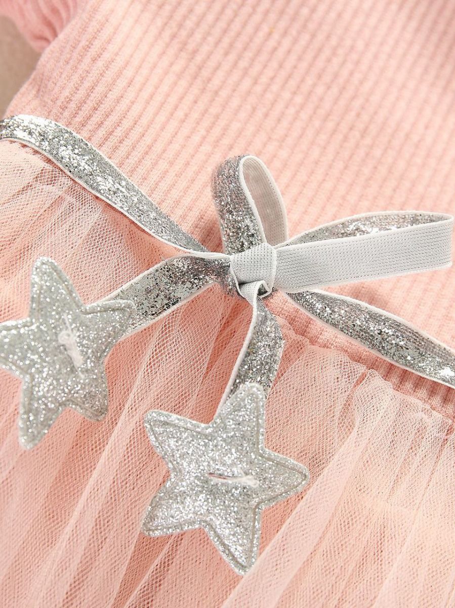 Girls Red Dress with Silver Star