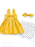 Baby Girl Yellow Big Bow Dress