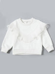 Infant Toddler Girls White Screw Collar Pullover Top