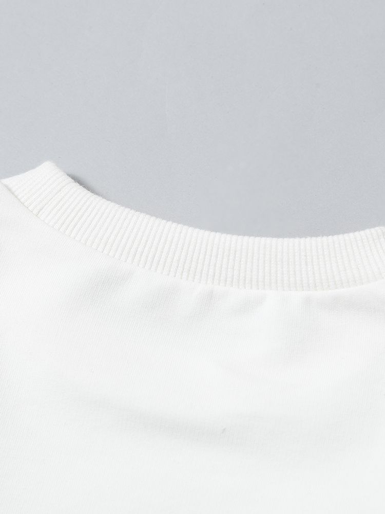 Infant Toddler Girls White Screw Collar Pullover Top