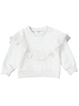 Infant Toddler Girls White Screw Collar Pullover Top