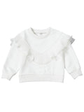 Infant Toddler Girls White Screw Collar Pullover Top