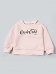 Baby Toddler One Off Shoulder Pink Ruffled Sweatshirt
