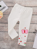 Toddler Girls Butterfly White Leggings