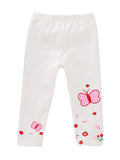 Toddler Girls Butterfly White Leggings