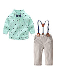 Boys Long Sleeve Shirt With Adjustable Straps Set